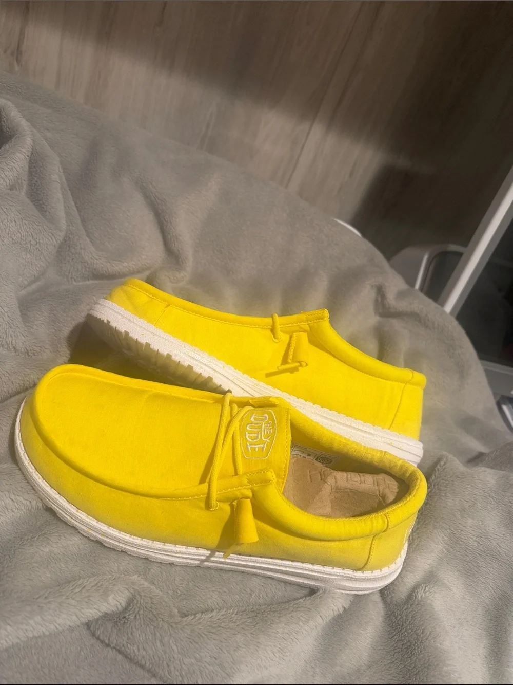Hey Dude Men's Bright Yellow Slip-On Boat Shoes